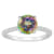 8mm Round Mystic Topaz and 1/10 ctw Diamond Rhodium Over Sterling Silver Ring