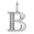 14K White Gold Diamond Letter B Initial Pendant