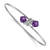 Rhodium Over 14k White Gold Diamond and Amethyst Flexible Bangle