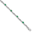 Rhodium Over 14k White Gold Diamond and Emerald Bracelet