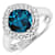 Cushion Cut London Blue Topaz and White Diamond 14K White Gold Halo Ring
2.39 ctw