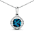 2.15ctw 14K White Gold Blue London Blue Topaz and White Diamond Pendant
with 18 inch Cable Chain