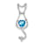 Rhodium Over 10k White Gold 0.99 ctw Swiss Blue Topaz and Accent Diamond
Cat Pendant