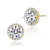 CZ Halo Stud Earrings In 14K Gold Over Sterling Silver