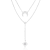 Sterling Statements Rhodium Over Sterling Silver CZ Celestial Double
Layer Necklace