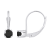 4mm Round Black Onyx Rhodium Over 14k White Gold Drop Earrings