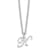 Rhodium Over Sterling Silver Letter K Initial Necklace