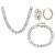 Crystal Tennis Necklace, Bracelet, and Earring Set in Gold Tone