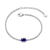 Sapphire Color CZ Station Bracelet In Sterling Silver