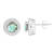 6mm Round Labradorite 1/5 ctw Diamond Rhodium Over Sterling Silver Halo
Stud Earrings
