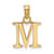 14k Yellow Gold Polished Block Letter M Initial Pendant