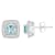 5mm Cushion Aquamarine 1/5 ctw Diamond Rhodium Over Sterling Silver Halo
Stud Earrings