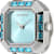 Invicta Mini 21.5mm Blue Dial Stainless Steel Band Quartz Ring Watch