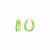 14K Yellow Gold Over Sterling Silver Double Hoop Enamel Earrings in Neon Green