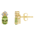 6x4mm Oval Peridot with Diamond Accents 14k Yellow Gold Stud Earrings