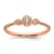 14K Rose Gold Roped Band Petite Round Diamond Ring 0.10ctw