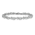 Rhodium Over 14k White Gold Floral Diamond and Aquamarine Bracelet