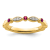 14K Yellow Gold Stackable Expressions Lab Created Ruby and Diamond Ring 0.096ctw