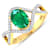 1.24ctw Green Emerald and Diamond 14K Yellow Gold Halo Ring