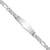 Rhodium Over 14k White Gold Figaro Link Soft Diamond Shape ID Bracelet