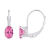 6x4mm Oval Pink Topaz Rhodium Over 10k White Gold Drop Earrings