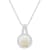 7mm Round Opal 1/7 ctw Diamond Rhodium Over Sterling Silver Halo Pendant
with Chain