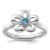 Sterling Silver Stackable Expressions Polished Flower Blue Topaz Ring 0.1ctw