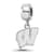Sterling Silver Rhodium-plated LogoArt University of Wisconsin Small
Dangle Bead