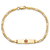 14k Yellow Gold Medical Soft Diamond Shape Red Enamel Figaro Link ID Bracelet