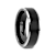 ASTON Black Brushed Center Tungsten Ring with Polished Beveled Edges 7mm