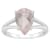 12x8mm Pear Shape Rose Quartz Rhodium Over Sterling Silver Ring