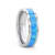 QUASAR Tungsten Wedding Band with Blue Green Opal Inlay 6mm