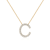 Lab-Grown Diamond Initial C Necklace In 14K Gold Over Sterling Silver 0.50ctw