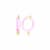 14K Yellow Gold Over Sterling Silver Acrylic Mini Heart Charm Hoop
Earrings in Pink
