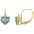 10K Yellow Gold Lab Created Aquamarine and Diamond Heart Leverback
Earrings 1.79ctw