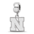 Sterling Silver Rhodium-plated LogoArt University of Nebraska Small
Dangle Bead