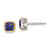 Rhodium Over Sterling Silver with 14k Accent Created Sapphire Square
Stud Earrings