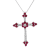 1.10ctw Ruby and Diamond Cross Pendant in 14k White Gold