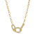 Rachel Zoe Triple Pave CZ Open Link Statement Necklace in 14K Gold Over Brass