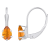 6x4mm Pear Shape Citrine Rhodium Over 10k White Gold Drop Earrings