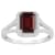 8x6mm Emerald Cut Garnet 1/4 ctw Diamond Rhodium Over Sterling Silver
Halo Ring