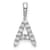 Rhodium Over 14K White Gold Lab Grown Diamond Letter A Initial Pendant