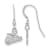 Rhodium Over Sterling Silver MLB LogoArt Baltimore Orioles Dangle Earrings
