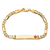 14k Yellow Gold Medical Red Enamel Flat Figaro Link ID Bracelet