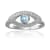 Blue Topaz with Moissanite Accents Rhodium Over Sterling Silver Evil Eye
Halo Ring