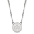 Rhodium Over Sterling Silver NHL LogoArt Edmonton Oilers Small Pendant Necklace