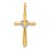 10k Yellow Gold and Rhodium Over 10k Yellow Gold Diamond Cross with
Heart Pendant