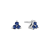 0.40ctw Sapphire 3-Stone Earrings in 14k White Gold