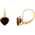 10K Yellow Gold Garnet and Diamond Heart Leverback Earrings 2.53ctw