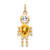 10k Yellow Gold Yellow Citrine Simulant November Birthstone and Clear
Cubic Zirconia Boy Charm